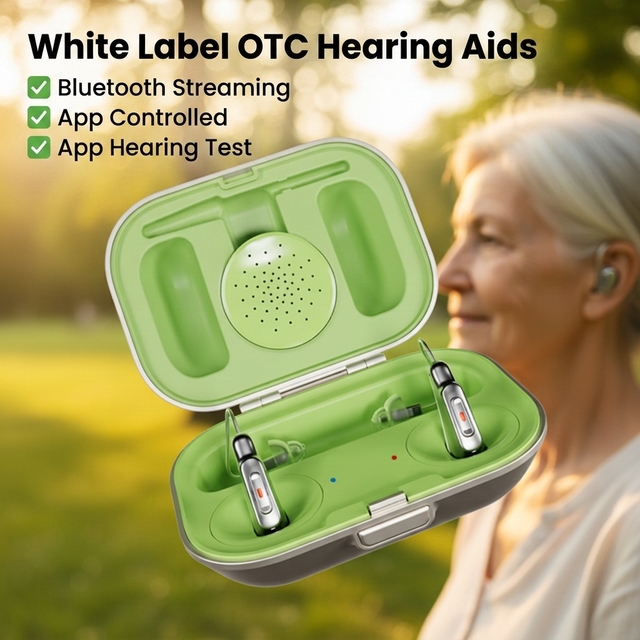 OEM/ODM OTC Adjustable Rechargeable Hearing Aids with 12-Channel DSP APP Control for for Adults Mild Moderate Hearing Loss