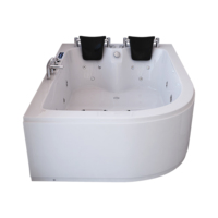 Baignoire transparente en acrylique pour 2 personnes, bain à bulles pour massage à chaud, pour pied libre