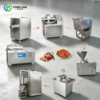 Ensemble complet de machines de production de saucisses en acier inoxydable pour le remplissage, le ligaturage et la scellage du chorizo, ligne de production de saucisses pour la transformation profonde de la viande