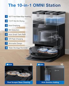 ไม้ถูพื้น T50สำหรับ Ecovacs deebot Pro OMNI หุ่นยนต์ดูดฝุ่นและถูพื้น15,000PA ดูดทำความสะอาดขอบไม้ถูพื้นอัตโนมัติซัก & แห้ง - Product Image 2