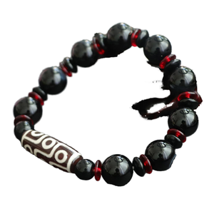Classic Nine Eyes Dzi Agate <strong>Bracelet</strong> Black Chalcedony Barrel Shape <strong>Beads</strong> Jewelry for Anniversary 2026 - Product Image 1