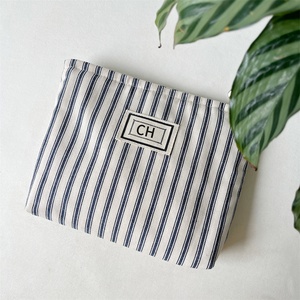 BSCI Promotional Custom Logo Print Washable Zipper Makeup Pouch Cotton Canvas Reusable Make up Cosmetic <b>Bags</b> With Personal Logo - Product Image 3