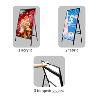 Support d'affichage de bannière publicitaire, cadre lumineux LED rechargeable pour l'extérieur, cadre d'affiche A1, boîte lumineuse publicitaire, boîte lumineuse en acrylique
