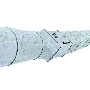 Filet de pêche à double nœud pliable, attrapeur de crabes, de poissons, d'écrevisses, cage à crevettes, piège à homard, cage à crevettes pliable pour la pêche - Product Image 1