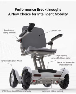 Fauteuil roulant intelligent pliable automatique 2025 à double moteur, pliage à une touche, scooter de mobilité portable pour personnes âgées et handicapées, modèle Climber-A1 New Pro - Product Image 4