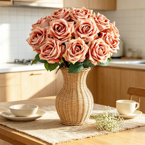 Rosas Caqui Artificiales en Oferta, Flores Falsas para Decoración de Bodas y Fiestas - Product Image 2