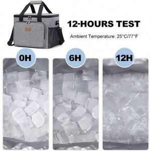 Professional Custom Cooler Bag Insulated Thermal Bag Reusable Collapsible Zipper Cooler Lunch Bag With Strap - Product Image 5