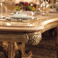 Ensemble de table à manger et de chaises en bois massif baroque nouveau design-Ensembles de salle à manger élégants pour des repas de luxe