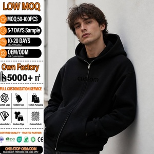 Sweat-shirt à capuche personnalisé pour homme, 100% coton, tricoté, fermeture éclair sur le devant, impression de logo, vêtement décontracté pour l'automne, coupe classique - Product Image 1