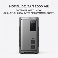 Générateur portable Delta 3 1500W 22kg pour l'alimentation de toute la maison, idéal pour le camping, les camping-cars et les situations d'urgence (CN, UK, EU)