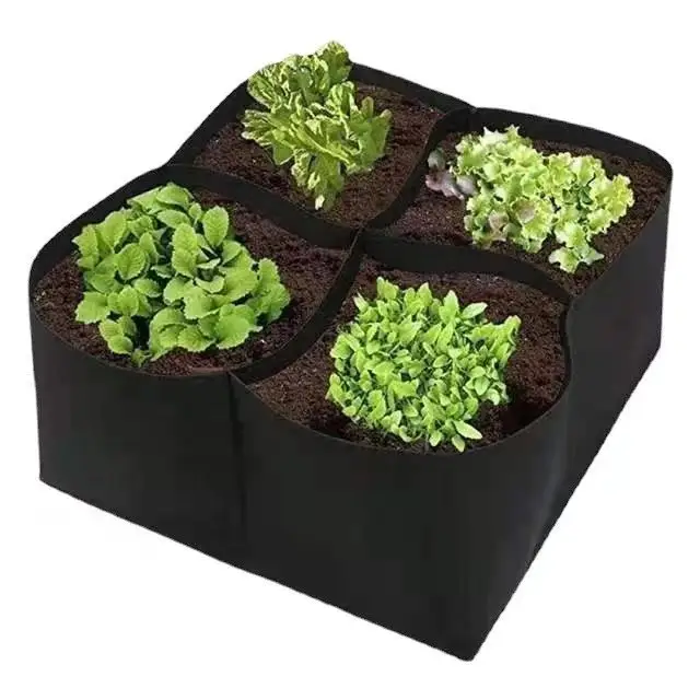 Yükseltilmiş dikim yatak nefes dikdörtgen keçe kumaş dikim konteyner bitki çiçek sebze için çanta ekici Pot büyümek