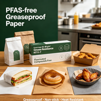 Papier alimentaire anti-graisse sans PFAS, papier d'emballage alimentaire personnalisé, rouleau de 30 à 40 g/m²