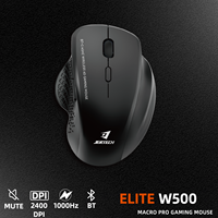 Souris gamer Jertech W500 nouvelle, 1600 DPI, type C, 2,4 GHz, double mode, rechargeable, sans fil