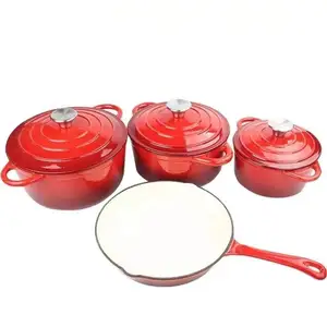 Metal Cast Iron Pot Customized For A Variety Of Occasions Suitable For Dinner Parties Large-Capacity Cast Iron Enamel Pot