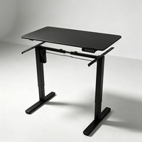 Escritorio Eléctrico Ergonómico Negro de un Solo Motor con Ajuste de Altura Multivelocidad para Oficina en Casa, Mesa Personalizable