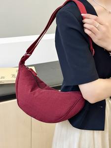 Wholesale New Korean Version Solid Color Women's Tote <b>Bag</b> Single Shoulder Crossbody Design <b>Large</b> Capacity <b>Zip</b> Washed Wrinkle <b>Bag</b> - Product Image 5