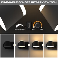 Lámpara Led regulable para cabecera, pared de fondo, sala de estar, 12W, Hotel, aluminio, dormitorio, luz de pared Interior con cable, Puerto Usb
