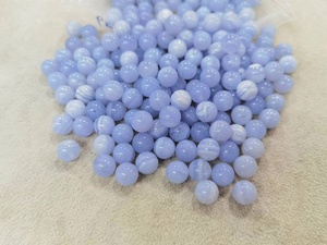 Natural Gemstone Blue Chalcedony Half Drilled 6mm 8mm 10mm Loose Stone <strong>Beads</strong> <strong>Black</strong> Jet Earrings Jewelry Making - Product Image 5