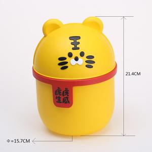 Thùng Rác Nhựa Để Bàn Di Động Hình Động Vật Nhỏ Hình Tròn Thùng Rác Có Nắp Thùng Rác Nhựa Để Bàn - Product Image 6