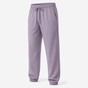 Brown Fleece Women's <b>Jogger</b> Pants Loose Fit Drawstring Waist <b>Cuffed</b> Hem Casual Full Length Solid Color Spring Wear Breathable - Product Image 4