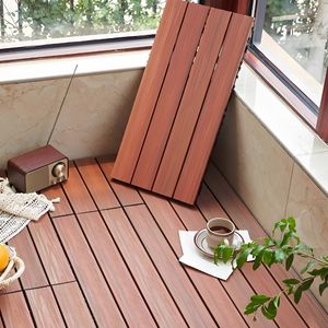 Dalles de terrasse en WPC co-extrudé couleur bois rouge 30*60*2.3cm pour extérieur - Product Image 1