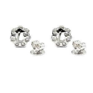 Venta al por mayor 18K oro blanco sólido eternidad diamante Donut forma pendientes exquisito diseño excepcional lindo para compromiso boda - Product Image 3