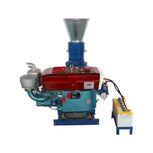 MKL229 MKL229A three roller driven flat die diesel engine hay wood pellet press machine