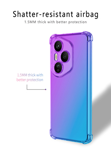 4 copertura ad angolo per Honor X6C Smart Clear antiurto morbido Tpu <span class=keywords><strong>arcobaleno</strong></span> gradiente colore doppio graduale <span class=keywords><strong>con</strong></span> Airbag custodia del telefono - Product Image 4