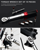 RIDERACE-Clé dynamométrique pour vélo, kit de réparation de moto Pro, 1/4 pouces, 2-24nm, double direction