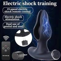 Plug anal électrique gonflable avec télécommande, 12 modes, masseur de prostate Estim