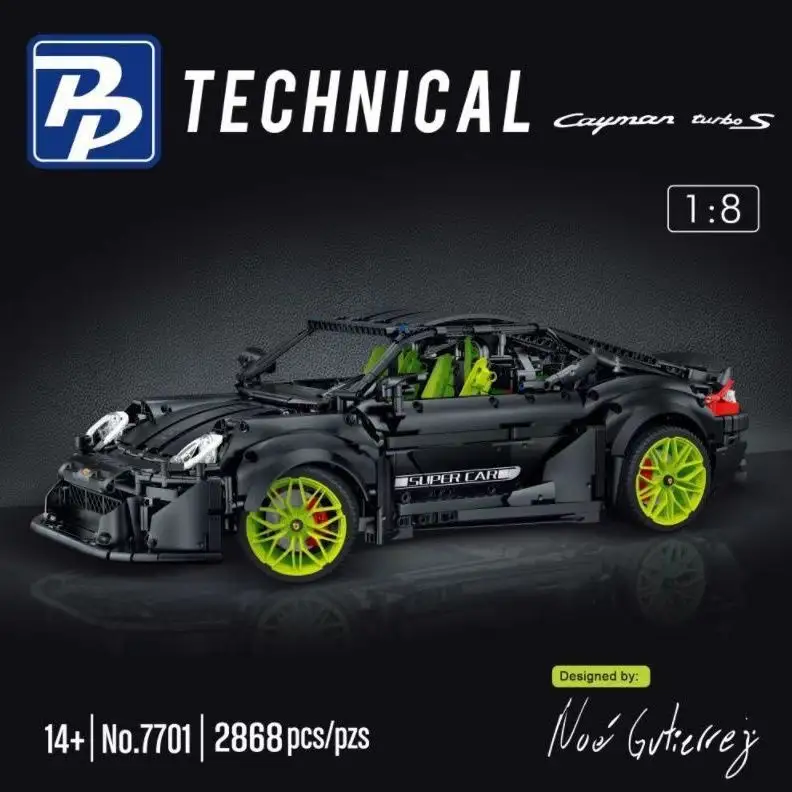 Porschesings Blok Speelgoed Nieuwjaar Cadeau 1:8 Bouwsteen Speelgoed Assemblage Set 2868Pcs Goedkope Groothandel 7701