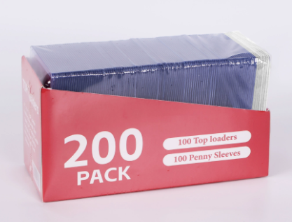 Matériau bleu sans film, 100 pochettes pour cartes + 100 films pour cartes