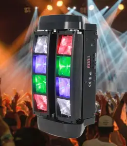 LED Mini 8led işın işık parti festivali disko KTV flaş sahne işık DMX512 ses kontrolü Rgbw Bar Dj lazer hareketli kafa lambası