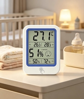 Termómetro Higrómetro Digital Compacto para Interiores y Exteriores Xiuda Modelo 159, Sonda Externa, Detector de Temperatura y Humedad Máxima y Mínima