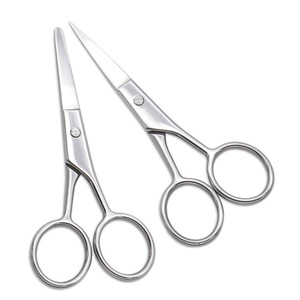 Stainless Steel Beauty Scissors Straight Blade Sharp Tip Makeup Trim Eyebrow Hair Nose Trimmer 0054 All Steel Shears - Product Image 2