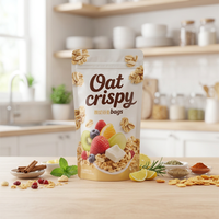 Sachet refermable à fermeture éclair, personnalisé, de qualité alimentaire, résistant à l'humidité, pour noix, flocons d'avoine, aliments secs