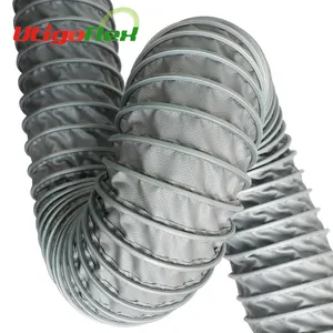<span class=keywords><strong>Tubo</strong></span> <span class=keywords><strong>flessibile</strong></span> ad alta temperatura del condotto di ventilazione dell'aria del tessuto della fibra di vetro bloccato - Product Image 1