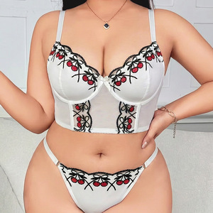 <span class=keywords><strong>Reggiseno</strong></span> Plus Size SMOOTH Sweet Cool White Cherry con Ricamo, Supporto Laterale, Traspirante, con Inserti in Rete, Senza Ferretto - Product Image 4