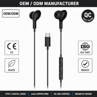 Audífonos Intrauditivos con Cable Tipo C de Alta Resolución, Decodificación Digital, Impedancia de 32 ohmios, Micrófono para Llamadas Nítidas, Cable Antienredos de 1.2 m para Teléfono