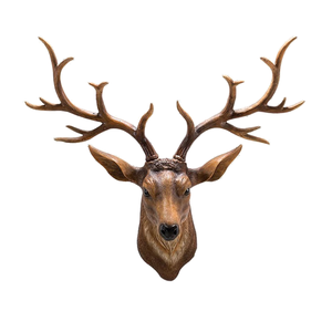 Elk Moose Sika <b>Deer</b> Hand-<b>painted</b> Large Resin Sculptures Wall Decoration for Living Room or Resorts Animal Pattern - Product Image 1