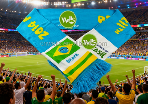 ผ้าพันคอฟุตบอลบราซิลแบบสั่งทำพิเศษ เนื้อผ้านุ่ม คุณภาพสูง ถักจากอะคริลิก สำหรับการแข่งขันฟุตบอล - Product Image 4