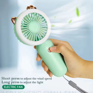 New Hand Mini Fan Night Light USB Electric Handheld Desktop Rechargeable <b>Small</b> Cooling Fan Portable with Lithium Battery - Product Image 3