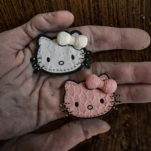 Ngành công nghiệp kim cương mèo phim hoạt hình động vật may trên các bản vá lỗi chiffon vải cắm thêu Bow với không có trở lại keo - Product Image 3