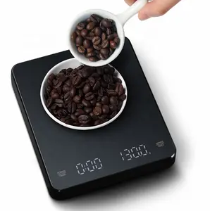 Led Display Double Screen 3kg Kitchen Food Accessories Timer Coffee Beans Scale With Digital Scale