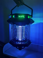 Nouvelle lampe anti-moustiques hexagonale murale à énergie solaire 1800V, étanche, silencieuse, à choc électrique, pour jardin et pelouse