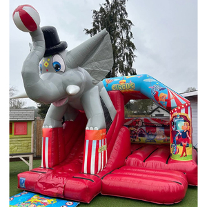 Castillo Hinchable con Tobogán para Negocios de Alquiler, Diseño de Elefante de Circo, para Eventos al Aire Libre, <span class=keywords><strong>Precio</strong></span> Mayorista - Product Image 1
