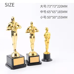 Shenzhen fabrika satış stok kupalar ve ödüller plastik Oscar heykeli ile özel logo