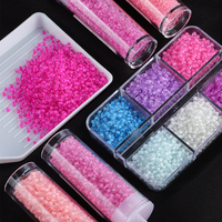 Transparent argent doublé et intérieur lustré arc-en-ciel couleurs bijoux en vrac verre rond 2mm perles de rocaille en gros Perles de Rocaille