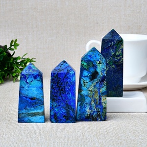Torre de Cristal Natural al por Mayor, Obelisco de Azurita, Cuarzo en Bruto, Gema Suelta para Manualidades y Decoración del Hogar - Product Image 5