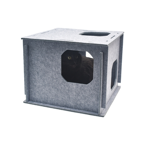 Lit pour chat à réduction <span class=keywords><strong>de</strong></span> bruit avec panneaux en feutre imbriqués <span class=keywords><strong>Maison</strong></span> pour animaux <span class=keywords><strong>de</strong></span> compagnie au design moderne - Product Image 4
